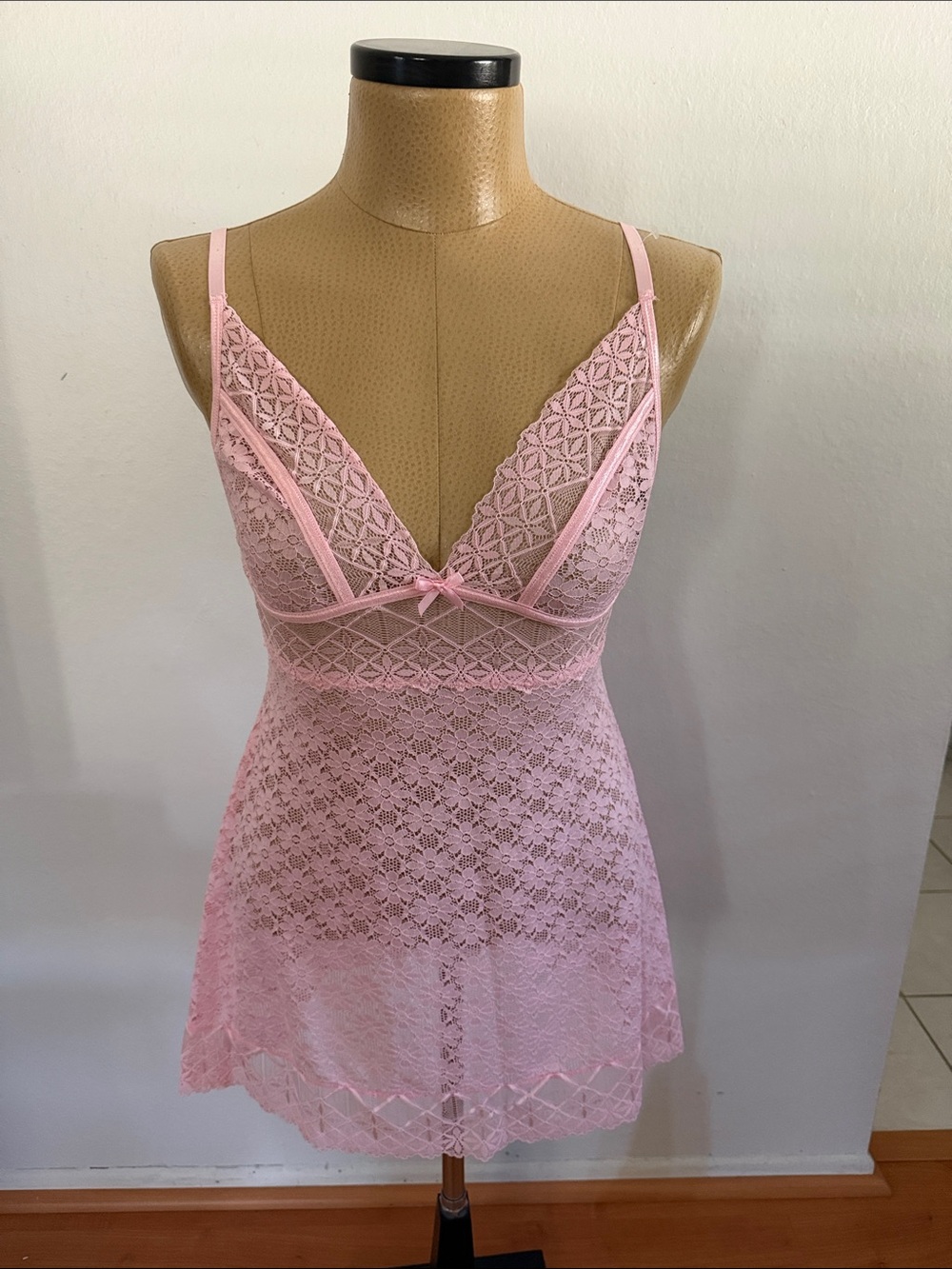 Bed of Roses Lace Chemise Lingerie 2 piece Set